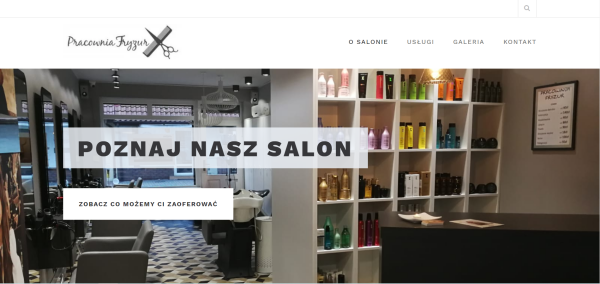 strona internetowa dla salonu fryzjerskiego